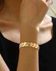 Gold Water Drop Patched Plated Titanium Steel Bangle