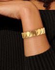 Gold Water Drop Patched Plated Titanium Steel Bangle