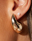 Gold Teardrop Plated Alloy Stud Earrings