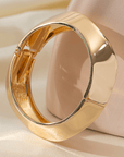 Gold Asymmetric Plated Alloy Bangle Bracelet