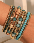 Boho Beaded Multi Layer Elastic Bracelet Set