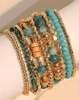 Boho Beaded Multi Layer Elastic Bracelet Set