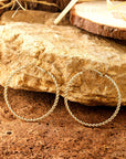 Gold Twisted Large Hoop Earrings