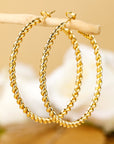 Gold Twisted Large Hoop Earrings