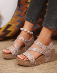 Vintage Floral Hollowed Platform Sandals