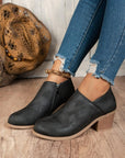 Tulip Opening Suede Ankle Boots