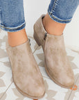 Tulip Opening Suede Ankle Boots