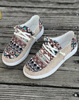 Bailee Vintage Aztec Lace-up Flat Shoes