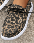 Kira Lace-up Decor Leopard Canvas Shoes