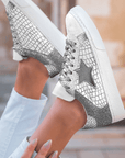 Emi Glitter Star Lace-up Sneakers