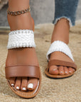 Woven Strap Flat Slippers