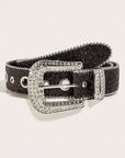 Black Rhinestone Buckle Belt