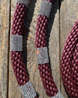 Nylon Barrel Racing Reins With Rhinestone Ends For Comfortable Handling 8.5 Feet