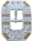 Bright Silver Champagne & AB Crystal Conchos - Sizes from 1"- 3" and Buckles