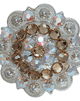 Bright Silver Champagne & AB Crystal Conchos - Sizes from 1"- 3" and Buckles