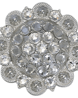 Bright Silver Clear Crystal Conchos - Sizes from 1"- 3" and Buckles