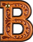 Monogrammed Initial Western Leather Look Saddle Longhorn Cowboy Cowgirl Kitchen Dish Towels Made in America