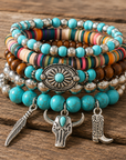 Cowgirl Charm Fashion Turquoise Bracelet Stack