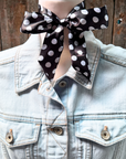 Black and White Western Skinny Mini Wild Rag Scarf / Cowgirl Necktie