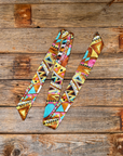 Brown and Yellow Western Skinny Mini Wild Rag Scarf / Cowgirl Necktie