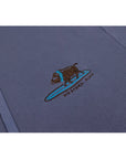 Embroidered Surfing Boar Hoodie Blue