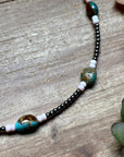 15” Pink Conch & Turquoise Necklace – Sterling Silver