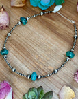 18.5” Turquoise Necklace – Sterling Silver Pearls