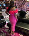 Feathered Bandage Dress