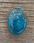 1" Oval Cabochon Stone Concho - Turquoise, Fuchsia, Rust, Blue, Sage, Lapis, White, Green