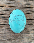 1" Oval Cabochon Stone Concho - Turquoise, Fuchsia, Rust, Blue, Sage, Lapis, White, Green