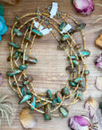 22” Chunky Turquoise & Shell Heishi Necklace