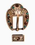 Copper Teal - Champagne - Topaz - Crystal Conchos Sizes from 1"-3" and Buckles