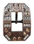 Copper Champagne, Clear Crystal Conchos Sizes from 1"-3" and Buckles