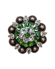 Copper Fern, Clear Crystal Conchos Sizes from 1"-3" and Buckles