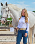 Roxana - Black & Luxe Gray Long Sleeve Riding Shirt