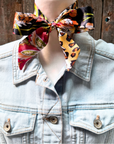 Yellow and Black Western Skinny Mini Wild Rag Scarf / Cowgirl Necktie