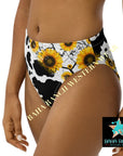 Yeehaw Cow Print Sunflower Bikini Bottom