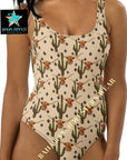 Yeehaw Longhorn Ranch Cactus One-Piece Swimsuit