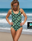 Yeehaw Turquoise Aztec One-Piece Swimsuit