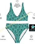 Yeehaw Turquoise Floral Leather Print Bikini