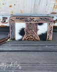Adeline Cowhide Tooled Leather Wallet Wristlet