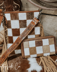 Stockdale Checkered Cowhide Fringe Purse by Countryside Co.