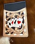 Gambler Tooled Leather Credit Card Holder