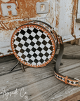 Marfa Leather Checkered Canteen Purse