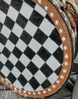 Marfa Leather Checkered Canteen Purse
