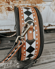 Marfa Leather Checkered Canteen Purse
