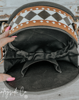 Marfa Leather Checkered Canteen Purse