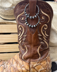 Western Bead Hoop Earrings
