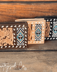 Beaded Cross Leather Men's Wallet