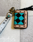 The Tag Along Checkered Mini Wallet Keychain